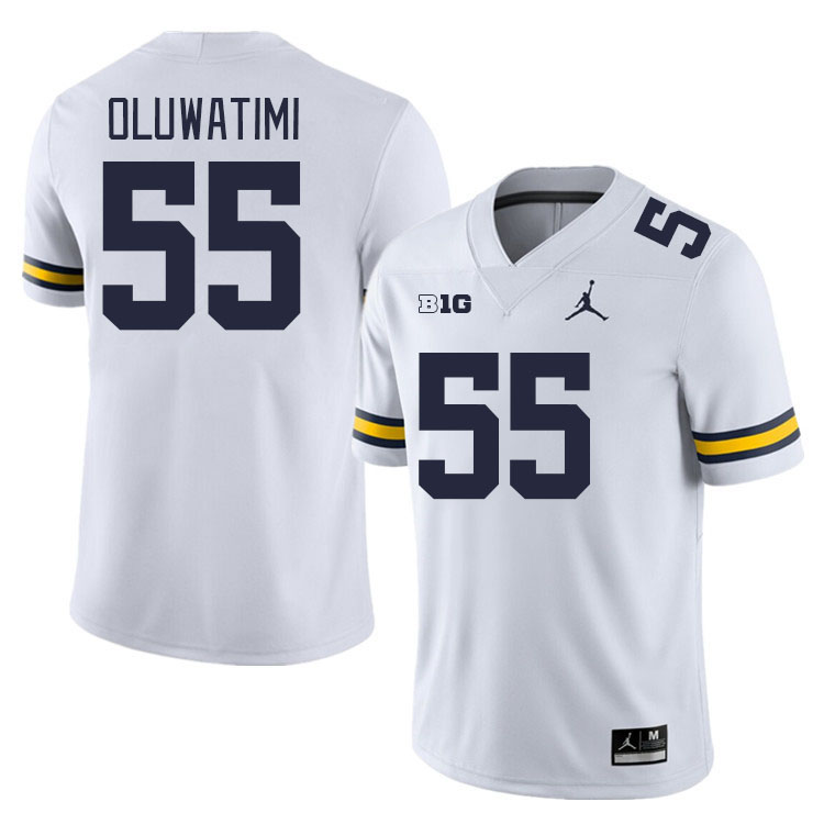 Michigan Wolverines #55 Olusegun Oluwatimi College Football Jerseys Stitched Sale-White